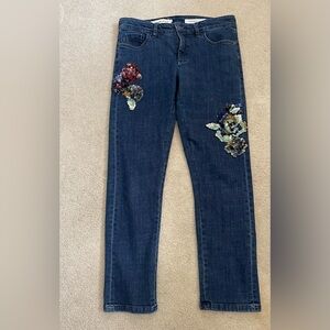 Pilcro and the Letterpress Anthropologie Slim Boyfriend Sz 28 Jeans w Sequins